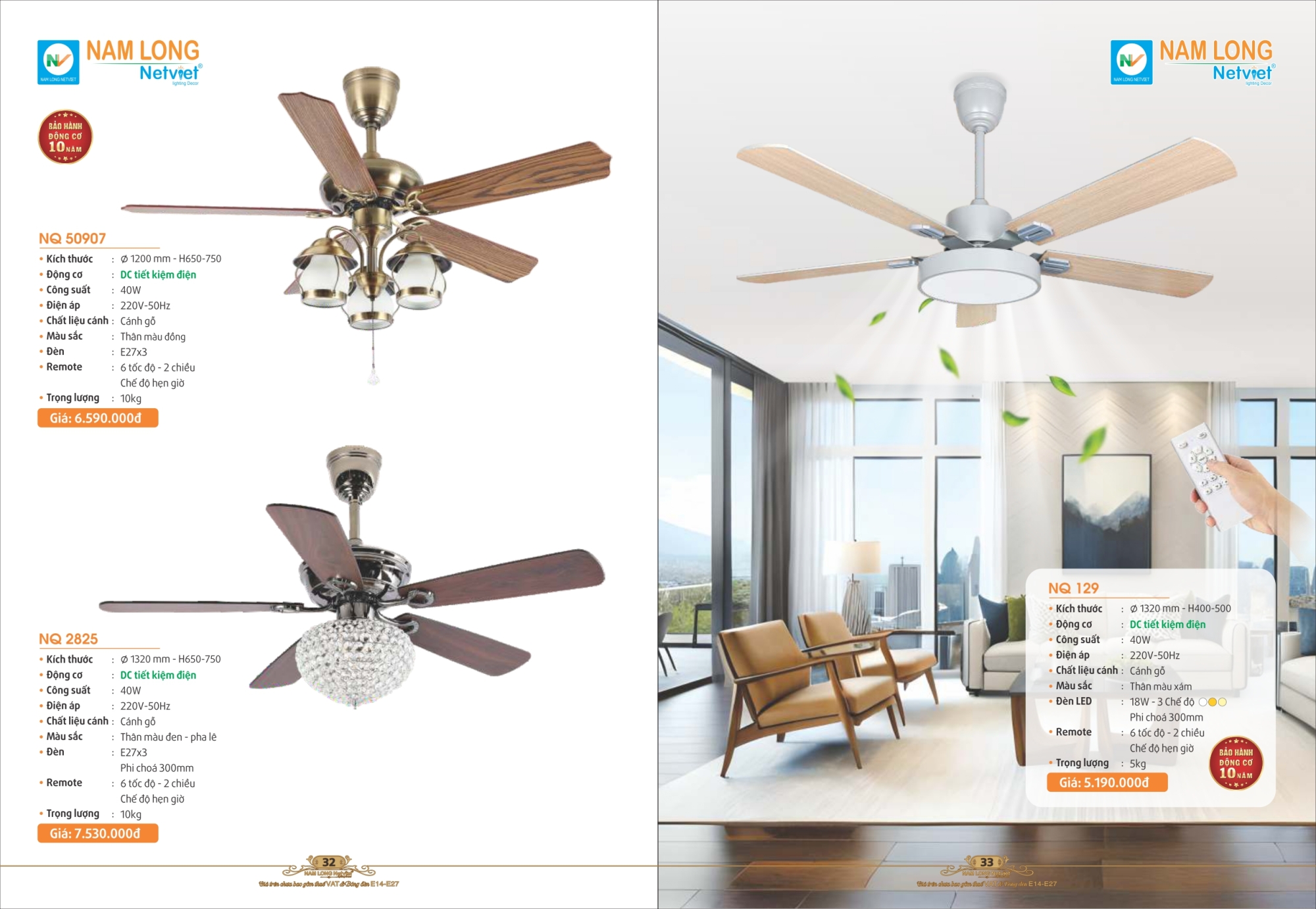 Bảng giá đèn trang trí Nam Long